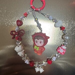Cute Girl Doll Phone Charm Wristlet
